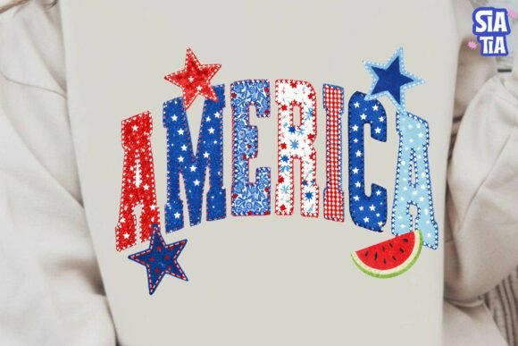 America Patriotic Faux Embroidery PNG Review