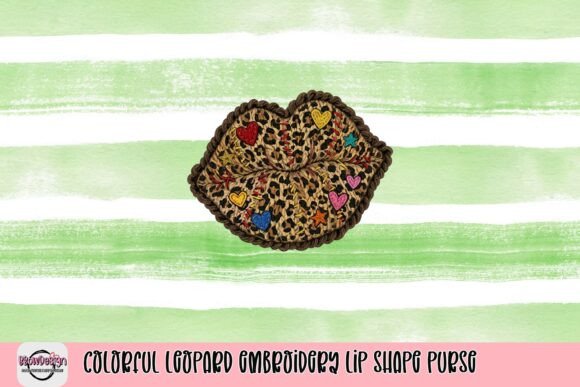 Colorful Leopard Embroidery Lip Shape Purse Review