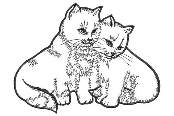 Cute Two Cats Embroidery Design Review