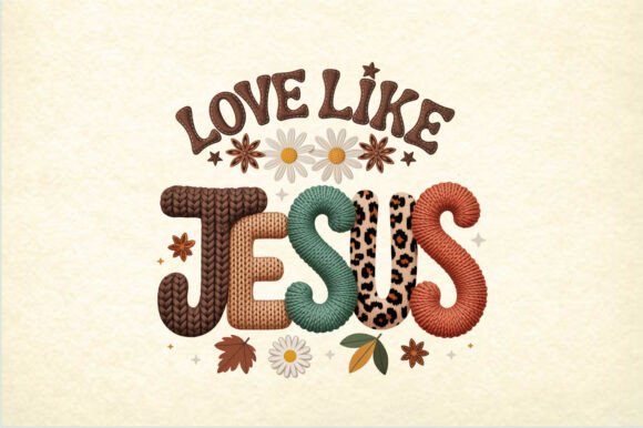 Love Like JESUS Knitted Embroidery PNG Review