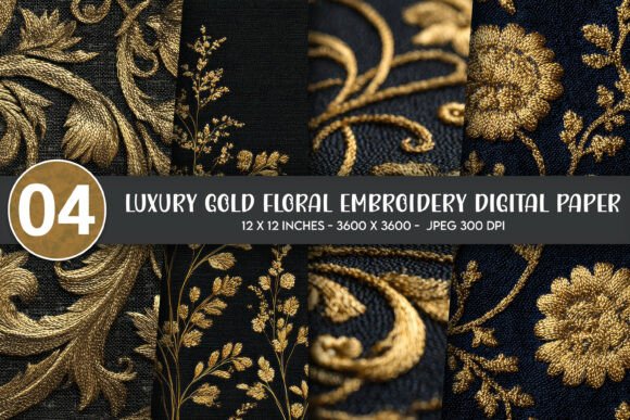 Luxury Gold Floral Embroidery Digital Review
