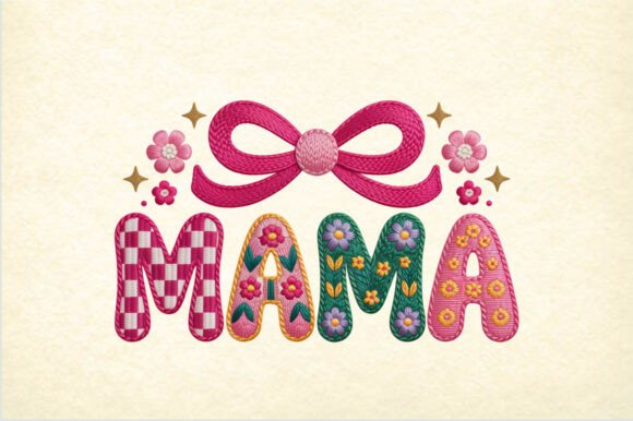 MAMA Embroidery PNG – Colorful Knitted Review