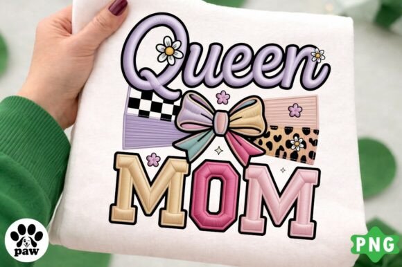 Queen Mom Faux Yarn Embroidery PNG Review