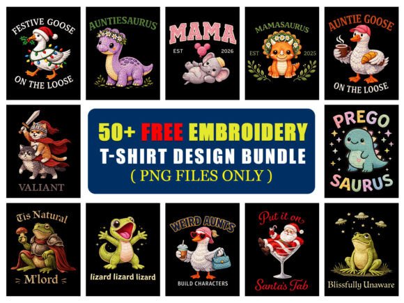 Review: Embroidery T-Shirt PNG Bundle Free for Small Business