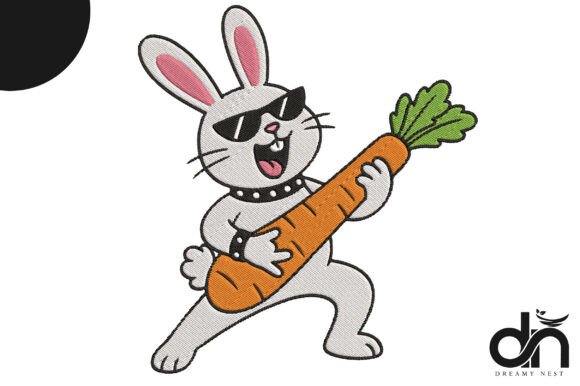 Rockstar Bunny Carrot Guitar Embroidery Review
