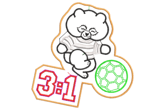 Soccer Teddy Bear Embroidery Design Review