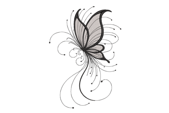 Whimsical Swirl Butterfly – Light Fill