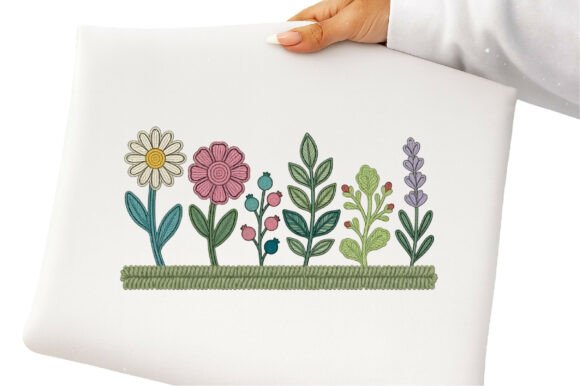 Wildflower Line Art Embroidery PNG Review